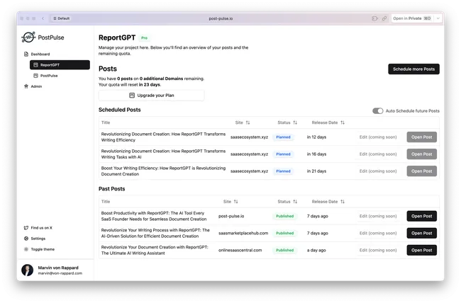 PostPulse Editor